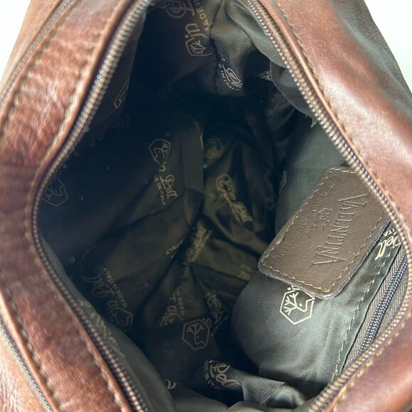 Valentina Italia Brown Leather Croco Embossed Bucket Sling Crossbd Shoulder Bag - Picture 8 of 14